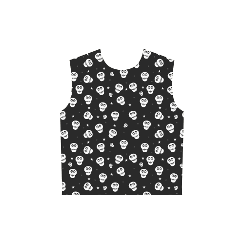 Star Skulls All Over Print Sleeveless Hoodie for Women (Model H15)
