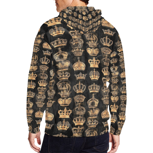 Royal Krone by Artdream All Over Print Full Zip Hoodie for Men/Large Size (Model H14)