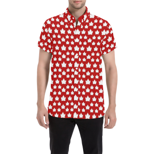 Cute Canada Shirts Button Down Men's All Over Print Short Sleeve Shirt (Model T53)