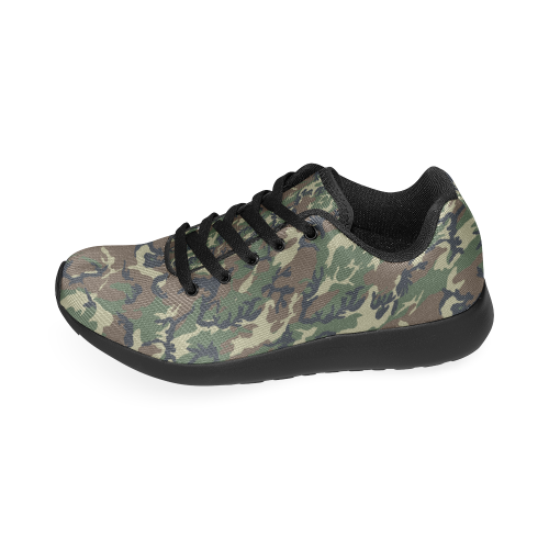 Woodland Forest Green Camouflage Women’s Running Shoes (Model 020)