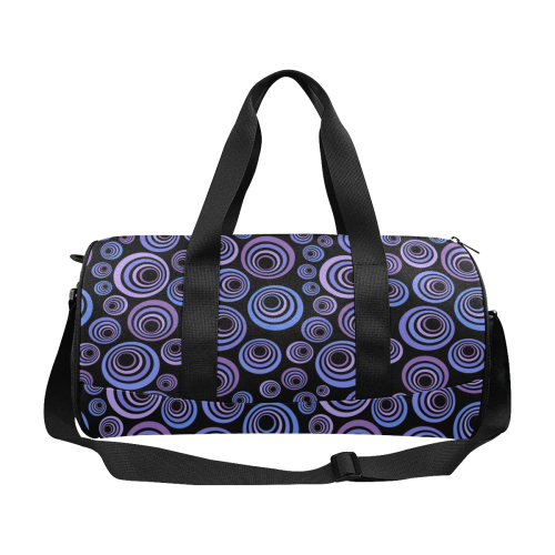 Retro Psychedelic Ultraviolet Blue Pattern Duffle Bag (Model 1679)
