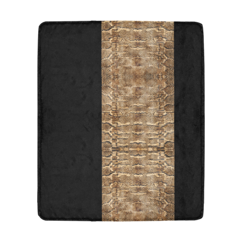 Golden Python On Black Ultra-Soft Micro Fleece Blanket 50"x60"