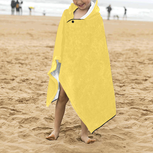 color mustard Kids' Hooded Bath Towels