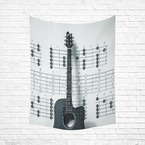 Guitar Chords Cotton Linen Wall Tapestry 60"x 80"