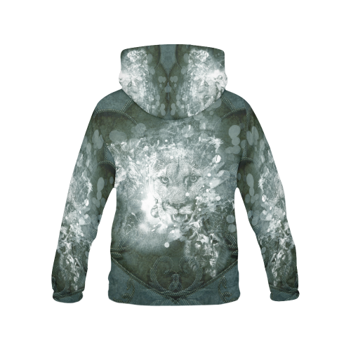 White lion All Over Print Hoodie for Men (USA Size) (Model H13)