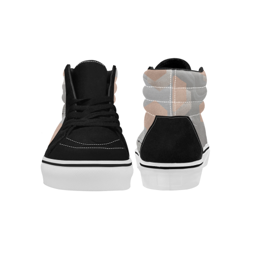 Design shoes with Eth. blocks Women's High Top Skateboarding Shoes (Model E001-1)