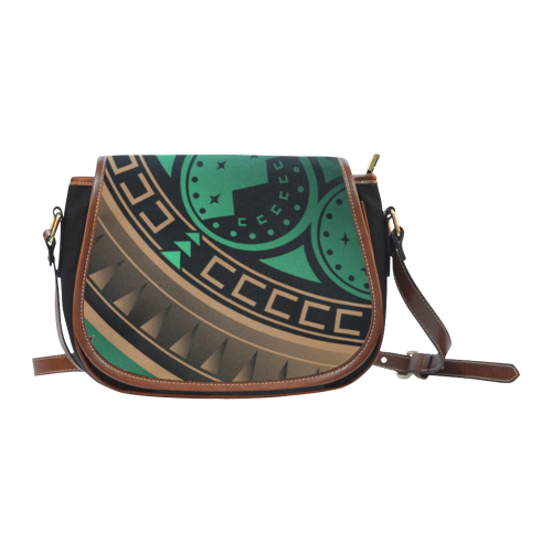 Horse War Shield (Green) Saddle Bag/Small (Model 1649)(Flap Customization)