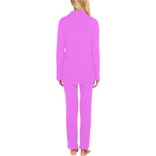 color ultra pink Women's Long Pajama Set
