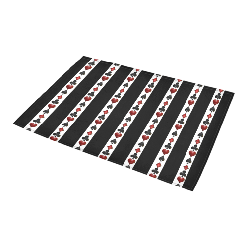 Playing Card Symbols Stripes Azalea Doormat 24" x 16" (Sponge Material)