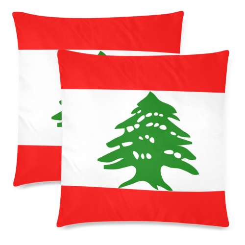 LEBANON Custom Zippered Pillow Cases 18"x 18" (Twin Sides) (Set of 2)