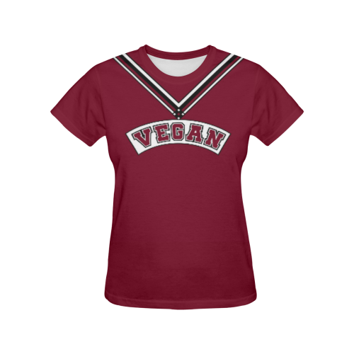 Vegan Cheerleader All Over Print T-shirt for Women/Large Size (USA Size) (Model T40)