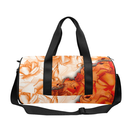 Sorf red flowers with butterflies Duffle Bag (Model 1679)
