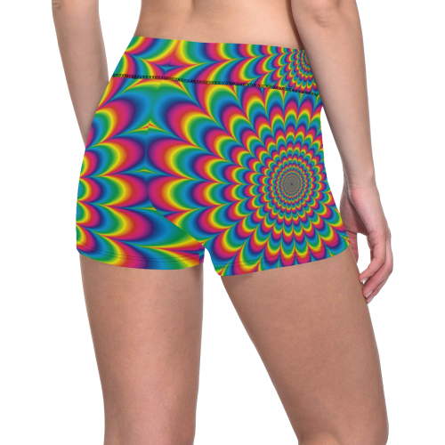 Crazy Psychedelic Flower Power Hippie Mandala Women's All Over Print Short Leggings (Model L28)