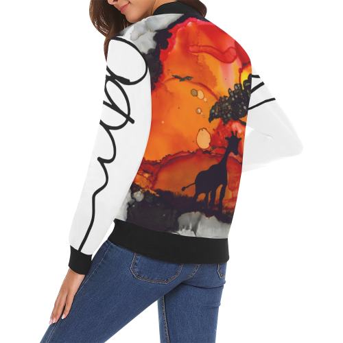 Serengeti Womens Jacket All Over Print Bomber Jacket for Women (Model H19)