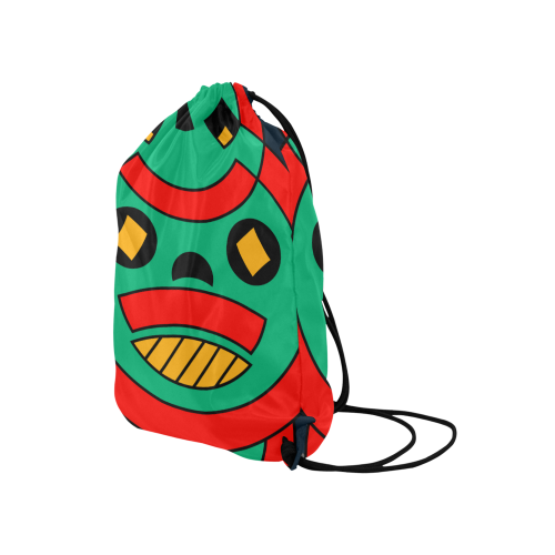 African Scary Tribal Medium Drawstring Bag Model 1604 (Twin Sides) 13.8"(W) * 18.1"(H)