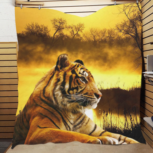 Tiger and Sunset Quilt 60"x70"