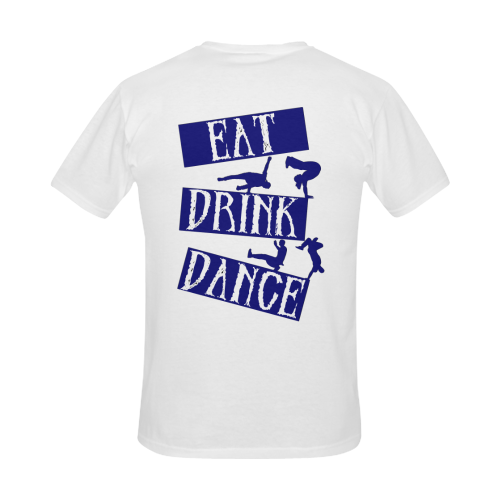 Break Dancing Blue on White Men's Slim Fit T-shirt (Model T13)