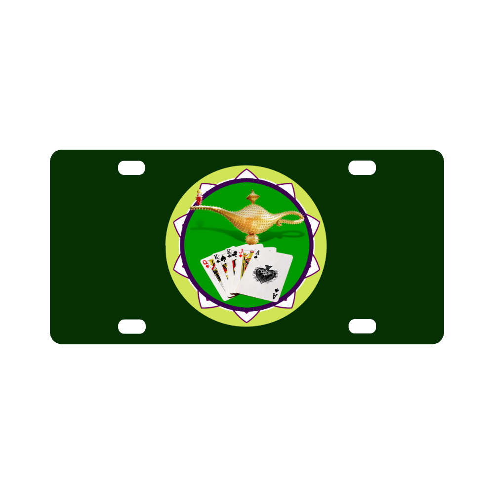 LasVegasIcons Poker Chip Magic Lamp on Green Classic License Plate
