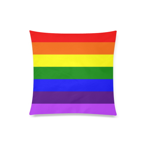 Rainbow Flag (Gay Pride - LGBTQIA+) Custom Zippered Pillow Case 20"x20"(Twin Sides)
