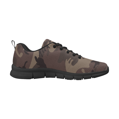 Camo Red Brown Men's Breathable Running Shoes (Model 055)