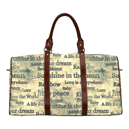 Words Popart by Nico Bielow Waterproof Travel Bag/Large (Model 1639)