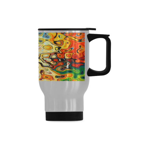 abstract paint Travel Mug (Silver) (14 Oz)