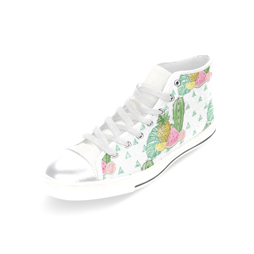 Summer Tropical Shoes, Fruits Women's Classic High Top Canvas Shoes (Model 017)