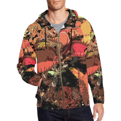 what a trap 1c All Over Print Full Zip Hoodie for Men/Large Size (Model H14)