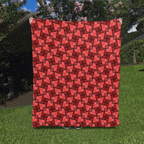 Red Hearts Love Pattern Quilt 50"x60"