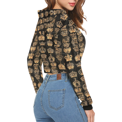 Royal Krone by Artdream All Over Print Crop Hoodie for Women (Model H22)