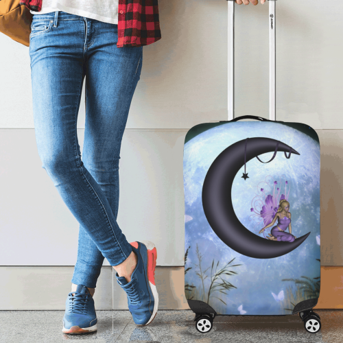 Wonderful fairy on the moon Luggage Cover/Small 18"-21"