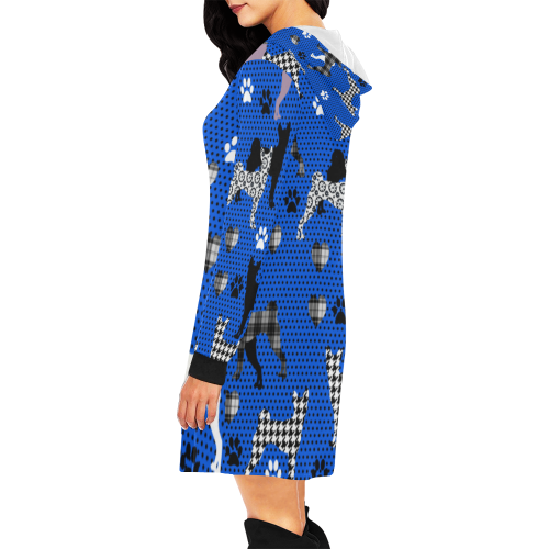 Basenji All Over Print Hoodie Mini Dress (Model H27)