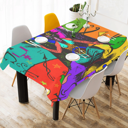 Awesome Baphomet Popart Cotton Linen Tablecloth 60"x 84"