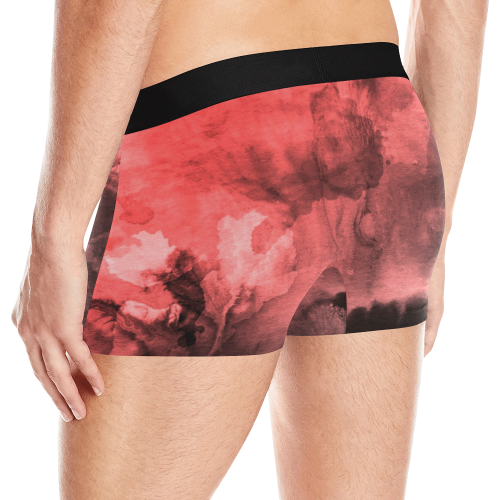 Red and Black Watercolour Men's All Over Print Boxer Briefs (Model L10)
