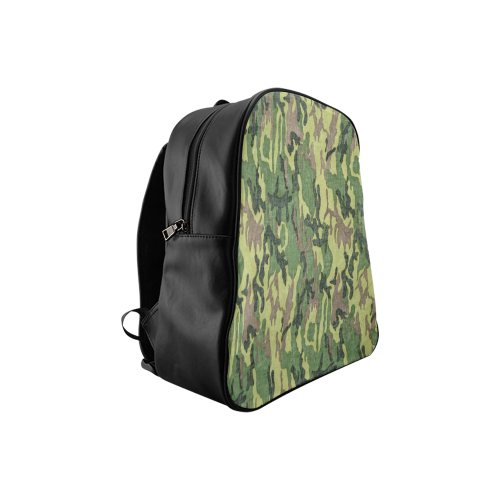 Military Camo Green Woodland Camouflage School Backpack (Model 1601)(Small)