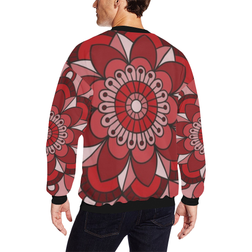 MANDALA HIBISCUS BEAUTY All Over Print Crewneck Sweatshirt for Men/Large (Model H18)