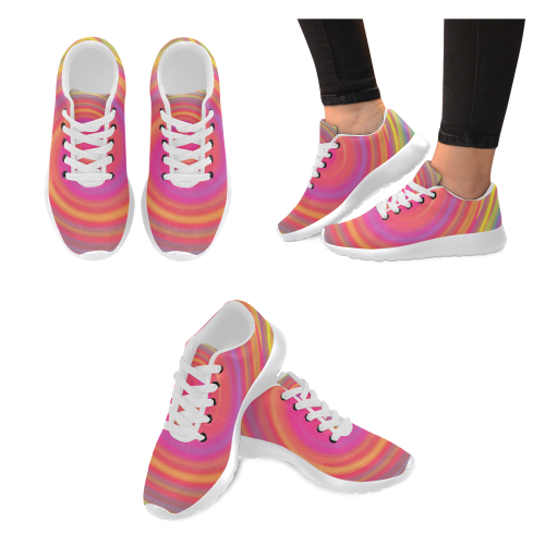 Rainbow Swirls Women's Running Shoes/Large Size (Model 020)