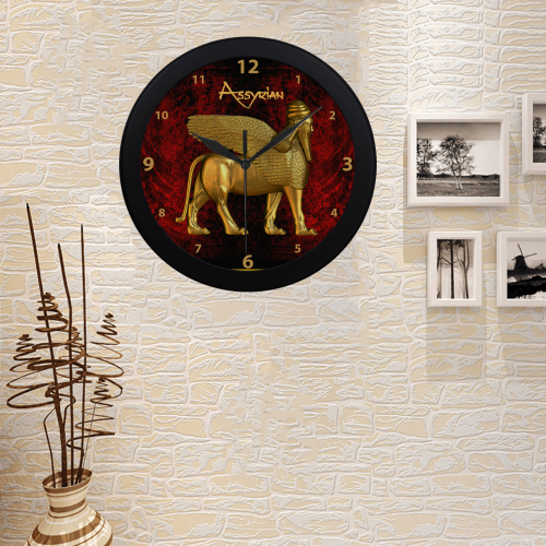 Assyrian Gold Circular Plastic Wall clock