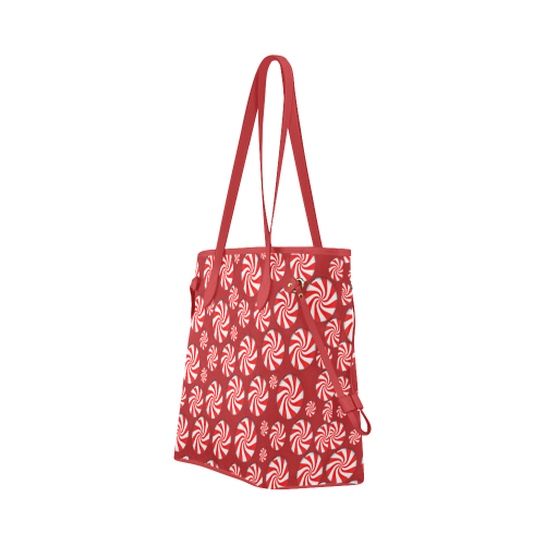 Christmas Peppermint Candy on Red Clover Canvas Tote Bag (Model 1661)