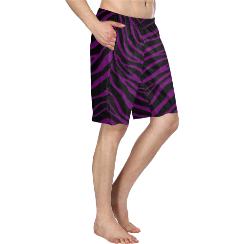 Ripped SpaceTime Stripes - Purple Men's Swim Trunk (Model L21)