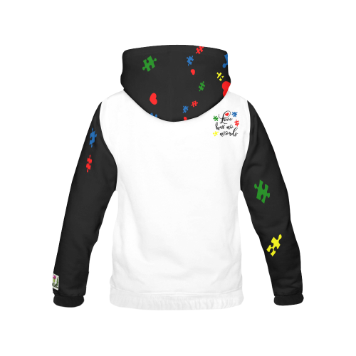 Fairlings Delight's Autism- Love has no words Men's Hoodie 53086F8 All Over Print Hoodie for Men/Large Size (USA Size) (Model H13)