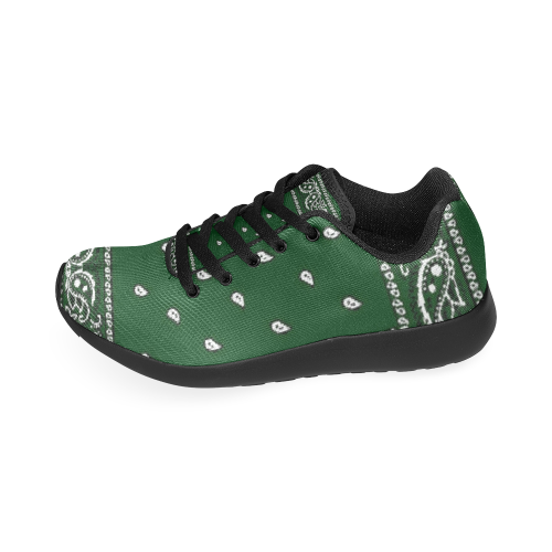 KERCHIEF PATTERN GREEN Women's Running Shoes/Large Size (Model 020)