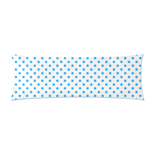 Light Blue Polka Dots on White Custom Zippered Pillow Case 21"x60"(Two Sides)
