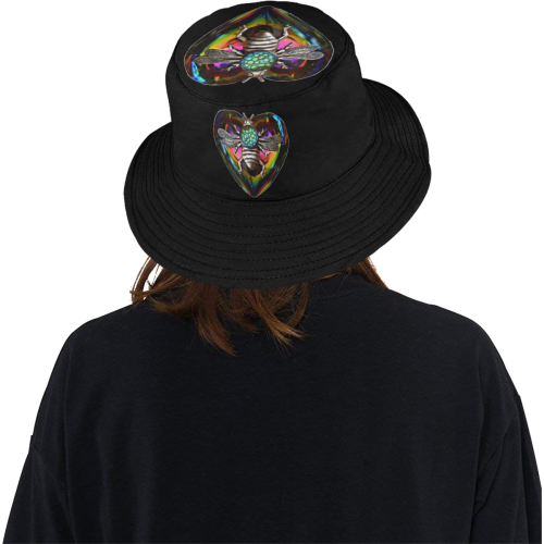Rainbow Bee Heart All Over Print Bucket Hat
