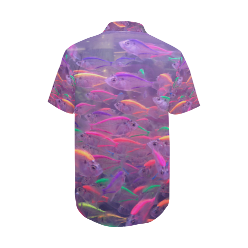 colorful fishes Men's Short Sleeve Shirt with Lapel Collar (Model T54)