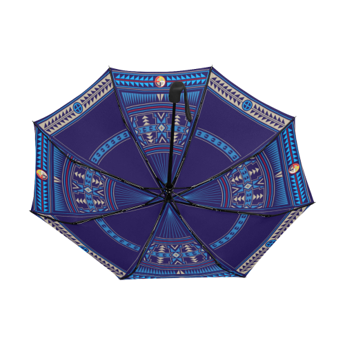 Buffalo Spirit Blue Anti-UV Auto-Foldable Umbrella (Underside Printing) (U06)