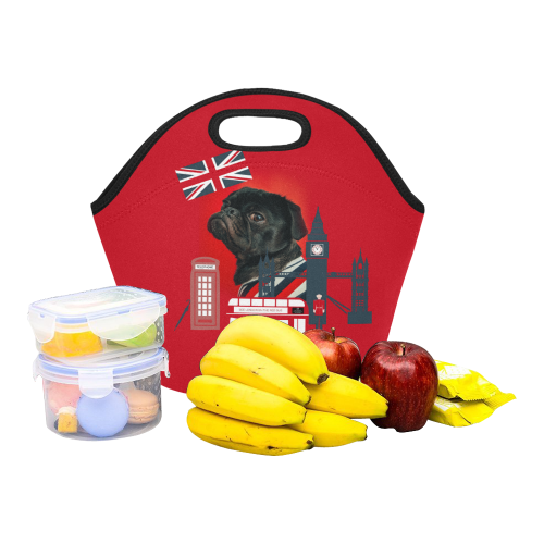 Cute Proud London Pug Neoprene Lunch Bag/Small (Model 1669)