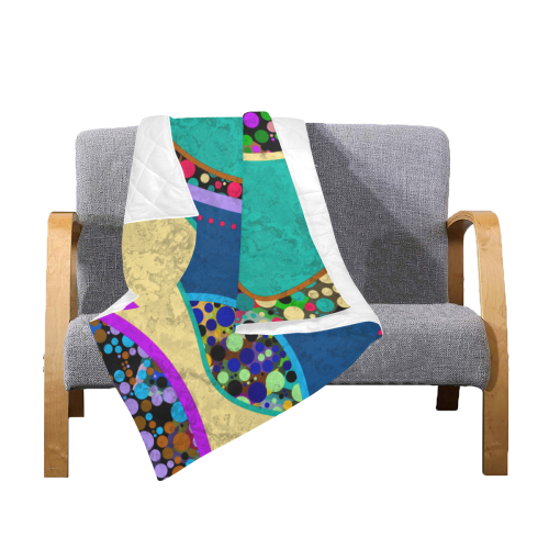 Abstract Pattern Mix - Dots And Colors 1 Quilt 40"x50"