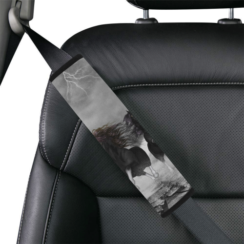 Awesome running black horses Car Seat Belt Cover 7''x12.6''