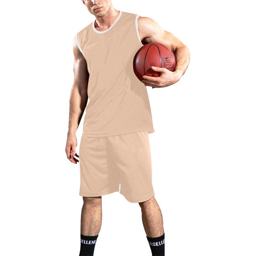 color apricot All Over Print Basketball Uniform